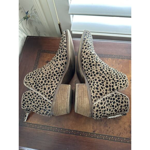 Michael Shannon Leather Upper Ankle Boots Zip -Up Women's Size 8.5 Leopard Print - Picture 5 of 8